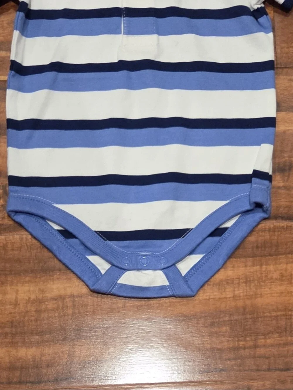 Gymboree NWT 3-6 Months Blue and White Striped Polo Bodysuit with Matching Socks
